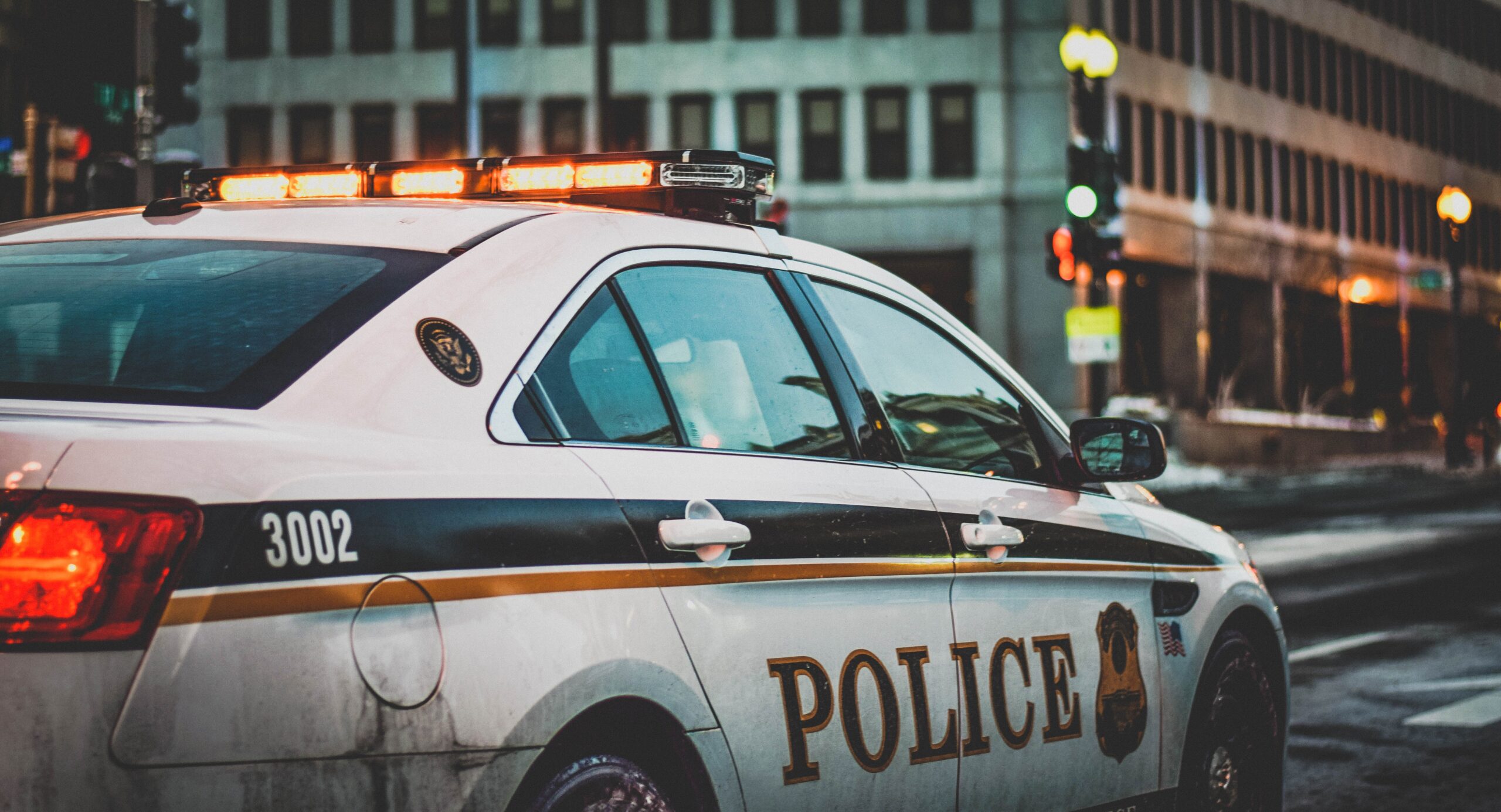Police car in steer