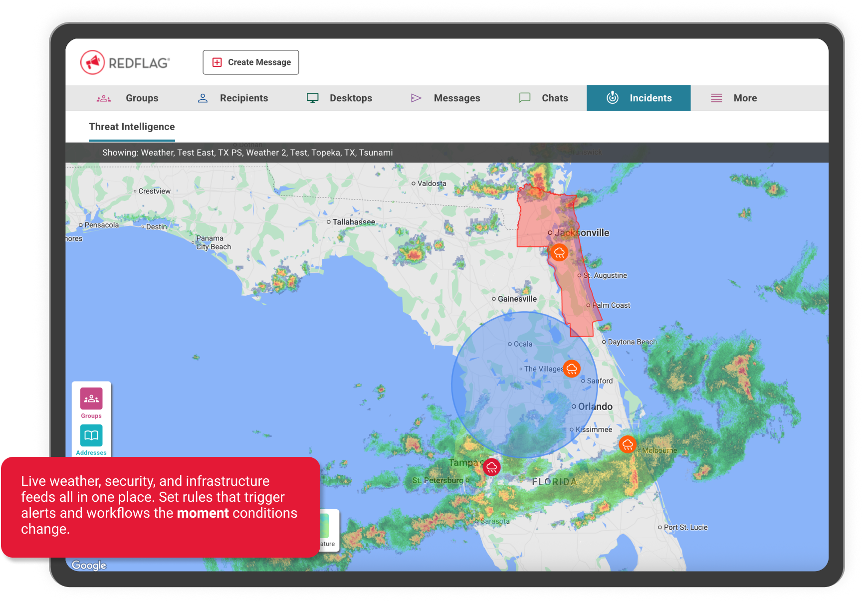 Threat intelligence map and incident overlays UI